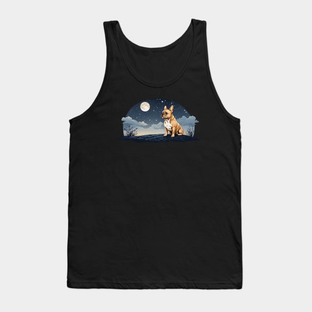 Moon Gazing French Bulldog Tank Top by CandyApparel